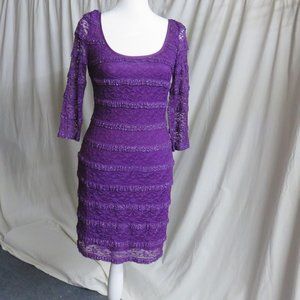 Guess Lace with Silver Metallic Detail Party/Cocktail Dress